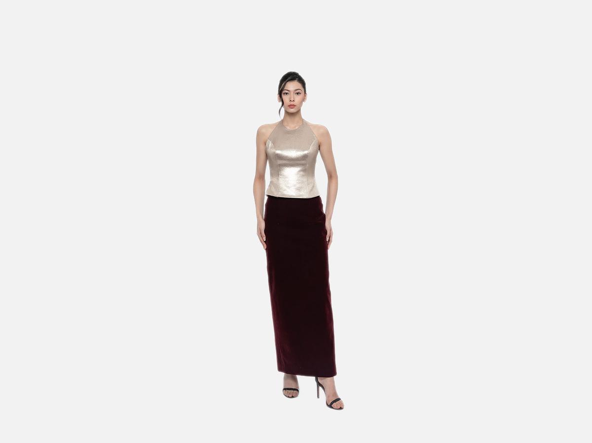Garda Halter Top in Gold Lurex
