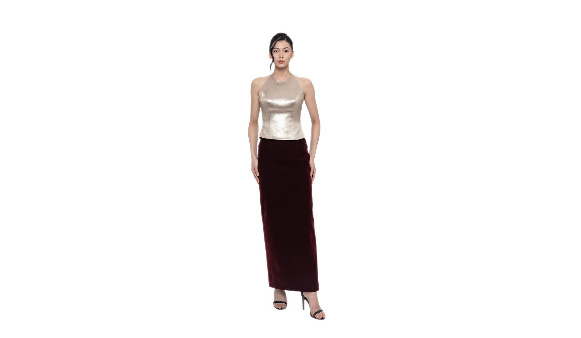 Garda Halter Top in Gold Lurex Image Gallery 1