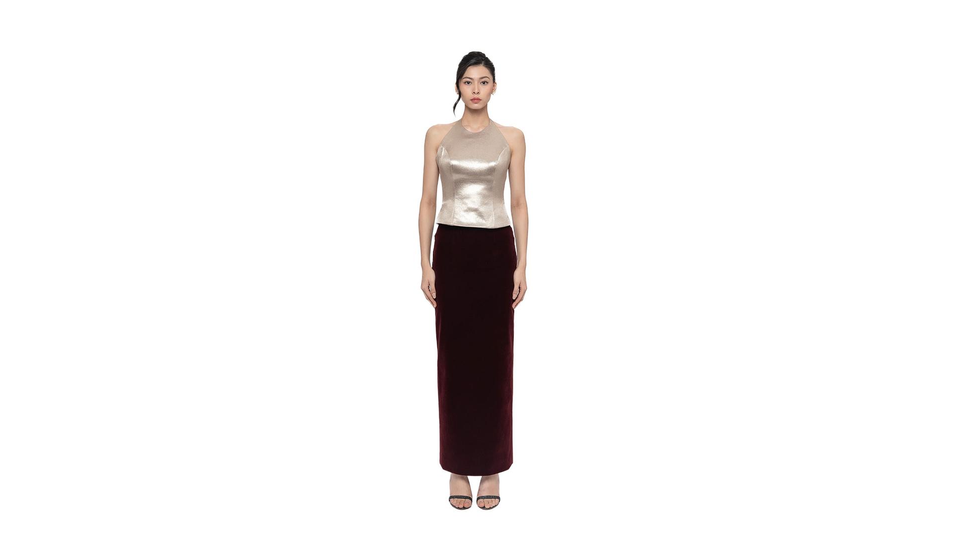 Garda Halter Top in Gold Lurex Image Gallery 2