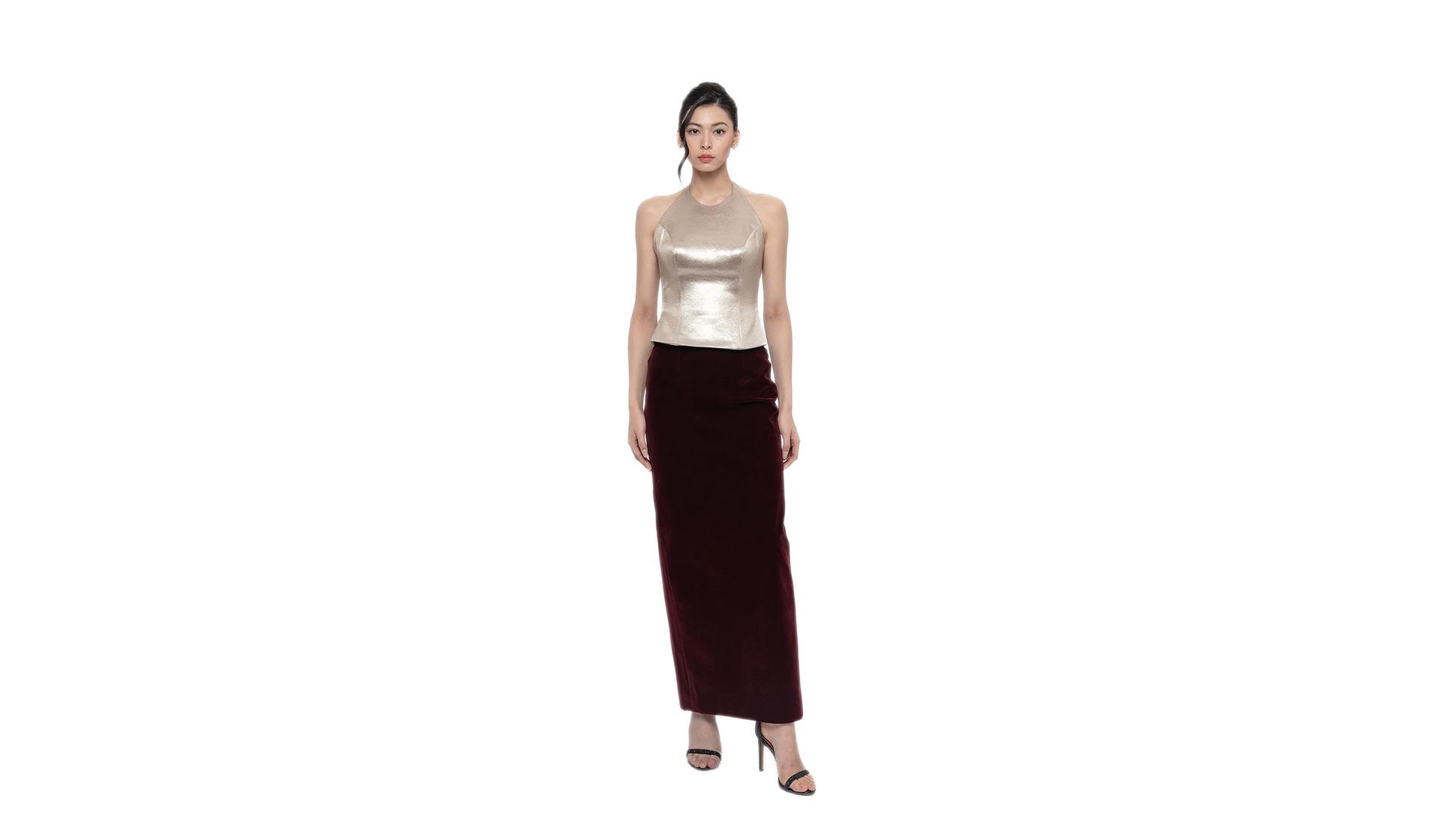 Garda Halter Top in Gold Lurex Image Gallery 3